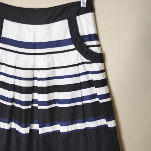 Ann Taylor A-Line Skirt 2 Collegiate Preppy Striped Cotton Old Money Aesthetic - Picture 4 of 10